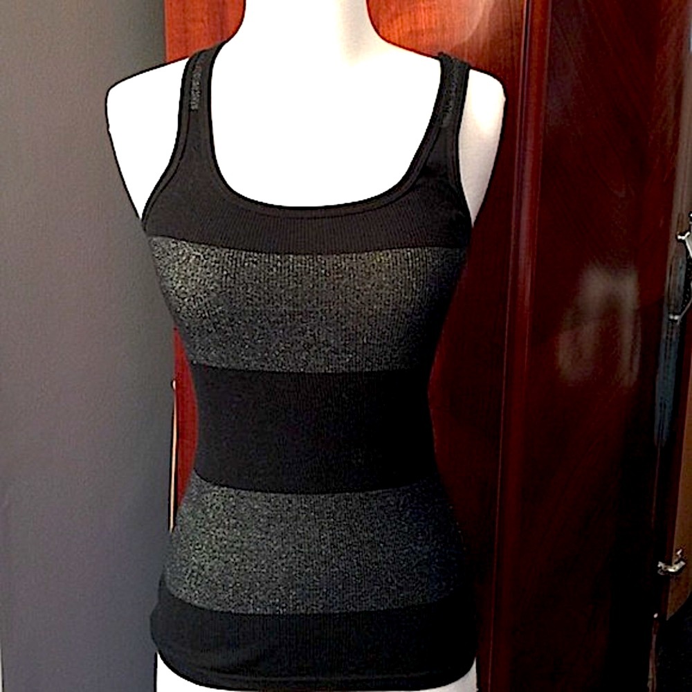 Old Navy Black and silver glittered tank top